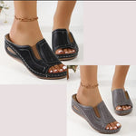 Women's Slip-On Wedge Slide Sandals Open Toe Cushioned Footbed Casual Summer - Victrafia