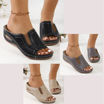 Women's Slip-On Wedge Slide Sandals Open Toe Cushioned Footbed Casual Summer - Victrafia