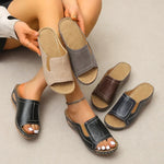 Women's Slip-On Wedge Slide Sandals Open Toe Cushioned Footbed Casual Summer - Victrafia