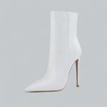 Women's Stiletto Heel Ankle Boots Pointed Toe Side Zip Evening Party - Victrafia