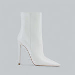 Women's Stiletto Heel Ankle Boots Pointed Toe Side Zip Evening Party - Victrafia