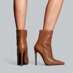 Women's Stiletto Heel Ankle Boots Pointed Toe Side Zip Evening Party - Victrafia
