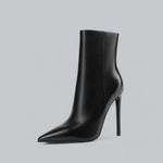 Women's Stiletto Heel Ankle Boots Pointed Toe Side Zip Evening Party - Victrafia