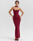 Women's Strapless Corset Maxi Dress Evening Formal Gown Mesh Ruched - Victrafia