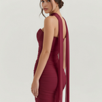 Women's Strapless Corset Maxi Dress Evening Formal Gown Mesh Ruched - Victrafia