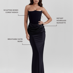 Women's Strapless Corset Maxi Dress Formal Evening Gown Wedding Guest - Victrafia