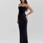 Women's Strapless Corset Maxi Dress Formal Evening Gown Wedding Guest - Victrafia
