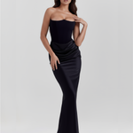 Women's Strapless Corset Maxi Dress Formal Evening Gown Wedding Guest - Victrafia