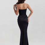 Women's Strapless Corset Maxi Dress Formal Evening Gown Wedding Guest - Victrafia