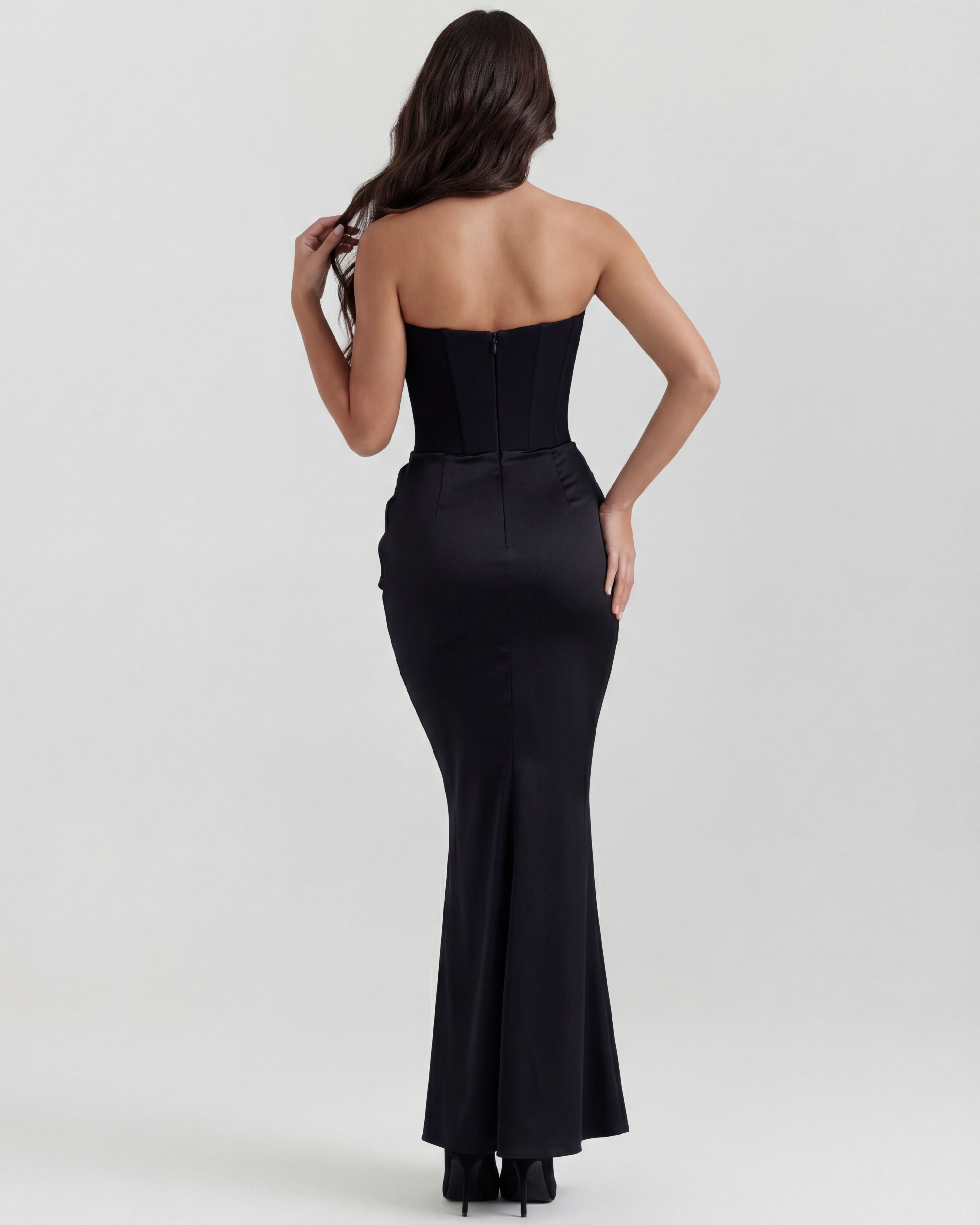 Women's Strapless Corset Maxi Dress Formal Evening Gown Wedding Guest - Victrafia