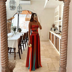 Women's Strapless Front Knot Maxi Dress Formal Evening Gown Wedding Guest Prom Gala - Victrafia