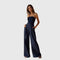 Women's Strapless Wide-Leg Jumpsuit Formal Evening Party Flowing Pants Slim Fit - Victrafia
