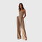 Women's Strapless Wide-Leg Jumpsuit Formal Evening Party Flowing Pants Slim Fit - Victrafia