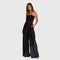 Women's Strapless Wide-Leg Jumpsuit Formal Evening Party Flowing Pants Slim Fit - Victrafia