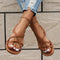 Women's Strappy Flat Sandals Crossover Ankle Strap Roman Style Summer Beach Vacation Casual Boho - Victrafia