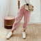 Women's Striped Elastic Waist Pants Drawstring Casual Summer Cropped - Victrafia