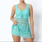 Women's Swim Dress One-Piece Swimsuit Ruched V-Neck Beach Vacation Cover-Up Style - Victrafia