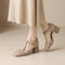 Women's T-Strap Chunky Heel Sandals Closed Toe Buckle Summer Casual Formal - Victrafia