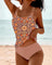 Women's Tankini Swimsuit Set Floral Print Layered Strap High-Waisted Two-Piece Beach Swimwear - Victrafia