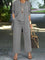 Women's Three-Piece Pant Set Wide-Leg Pants Cardigan Tank Top Office Workwear Business Casual - Victrafia