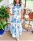 Women's Toile Midi Dress Smocked Waist Tiered Skirt Wedding Guest Garden Party Summer - Victrafia