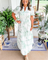 Women's Toile Midi Dress Smocked Waist Tiered Skirt Wedding Guest Garden Party Summer - Victrafia