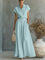 Women's Two-Piece Linen Set Wide-Leg Pants Button-Down Shirt Summer Casual Outfit - Victrafia