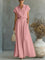 Women's Two-Piece Linen Set Wide-Leg Pants Button-Down Shirt Summer Casual Outfit - Victrafia