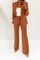 Women's Two-Piece Pant Suit Tailored Blazer Wide-Leg Trousers Office Workwear Business Casual - Victrafia
