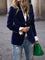 Women's Velvet Blazer Structured Shoulders Slim Fit Gold-Tone Buttons Office Workwear - Victrafia