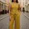 Women's Vest and Wide-Leg Pants Suit Set Two-Piece Business Casual Office Workwear - Victrafia