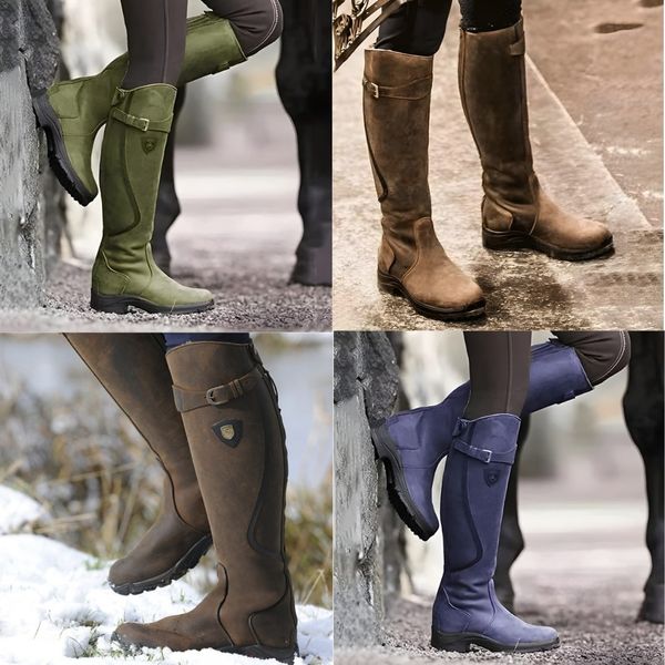 Women's Waterproof Knee-High Riding Boots Equestrian Winter Outdoor Trail - Victrafia