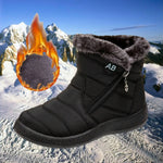Women's Waterproof Snow Boots Faux Fur Lined Side Zipper Ankle Winter Boots - Victrafia