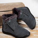 Women's Waterproof Snow Boots Faux Fur Lined Side Zipper Ankle Winter Boots - Victrafia