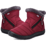 Women's Waterproof Snow Boots Faux Fur Lined Side Zipper Ankle Winter Boots - Victrafia