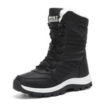 Women's Waterproof Snow Boots Lace-Up Mid-Calf Winter Hiking Insulated Faux Fur - Victrafia