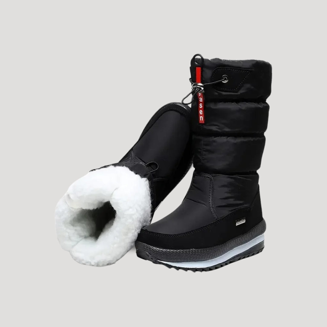 Women's Waterproof Snow Boots Mid-Calf Insulated Winter Slip-Resistant Quilted - Victrafia