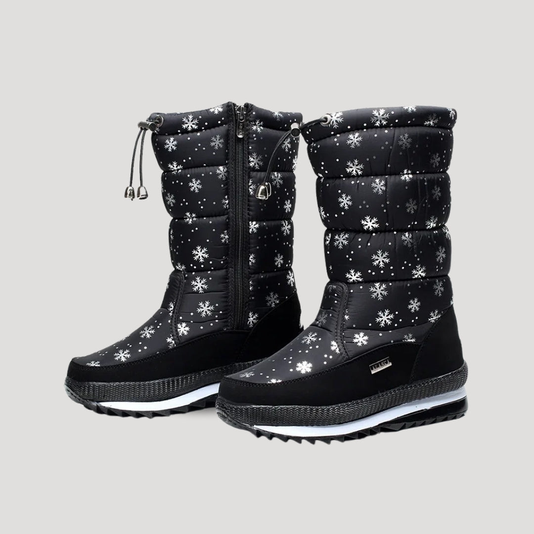 Women's Waterproof Snow Boots Mid-Calf Insulated Winter Slip-Resistant Quilted - Victrafia