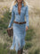 Women's Western Fringe Tassel Midi Dress Long Sleeve Zipper Belted Cowgirl Country Concert Festival - Victrafia