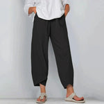 Women's Wide Leg Linen Pants Cross-Hem Lantern Trousers Casual Summer - Victrafia