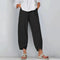 Women's Wide Leg Linen Pants Cross-Hem Lantern Trousers Casual Summer - Victrafia