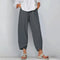 Women's Wide Leg Linen Pants Cross-Hem Lantern Trousers Casual Summer - Victrafia