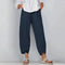 Women's Wide Leg Linen Pants Cross-Hem Lantern Trousers Casual Summer - Victrafia