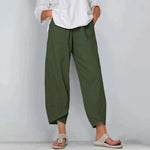 Women's Wide Leg Linen Pants Cross-Hem Lantern Trousers Casual Summer - Victrafia