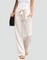 Women's Wide Leg Linen Pants Drawstring Waist Casual Summer Flowy Trousers - Victrafia