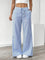 Women's Wide Leg Striped Pants Drawstring Casual Summer Flowy Trousers - Victrafia