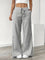 Women's Wide Leg Striped Pants Drawstring Casual Summer Flowy Trousers - Victrafia