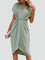 Women's Wrap Midi Dress V-Neck Cocktail Wedding Guest Evening - Victrafia