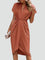 Women's Wrap Midi Dress V-Neck Cocktail Wedding Guest Evening - Victrafia