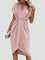Women's Wrap Midi Dress V-Neck Cocktail Wedding Guest Evening - Victrafia